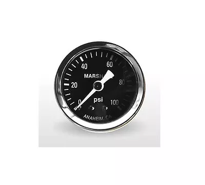 Marshall Gauge 0-100 Psi Fuel / Oil Pressure Gauge Black 1.5  Diameter 1/8  NPT • $16.99