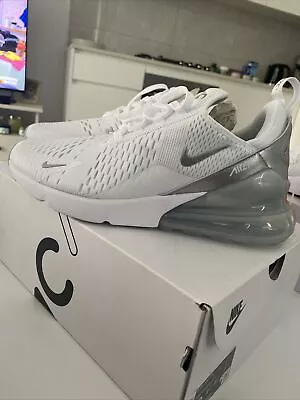 Size 10 US - Womens - Nike Air Max 270 White Metallic Platinum • $130