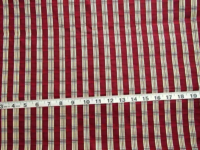 1 Yd 100% Cotton Fabric Debbie Mumm For South Sea Imports Burgundy Plaid • $4.08