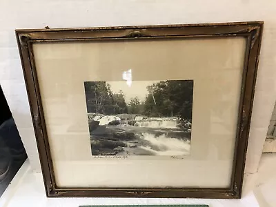 Antique Hand Colored Photo Phinney Jackson Falls White Mts NH In Batwing Frame • $99.95