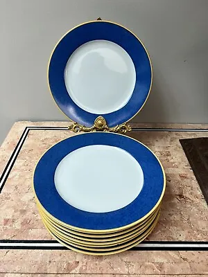 9 LAURE JAPY Paris Limoges  Blue Yellow Charges Service Dinner Plates • £607.15