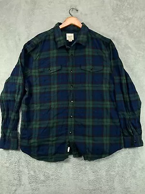 Mens 3XL Shirts Flannel American Eagle Green Tartan Plaid Button Up Long Sleeve • $28.99