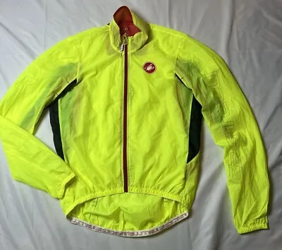 Castelli Cycling Super Lightweight Wind Jacket Neon Yellow NEW Men's XL NWOT • $55.99