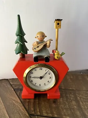Vintage Sheffield Wooden Folk Art Wind Up Clock  W. Germany PLEASE READ DISCRIPT • $40