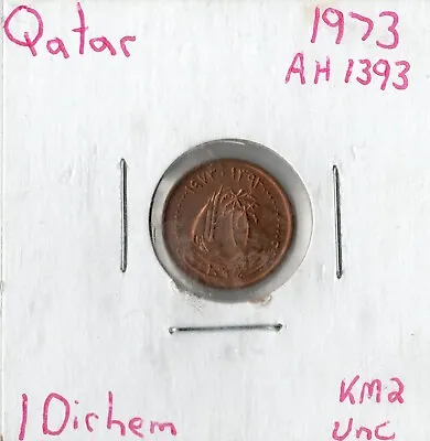 Coin Qatar 1 Dirhem 1973 (AH 1393) KM2 • $7.29