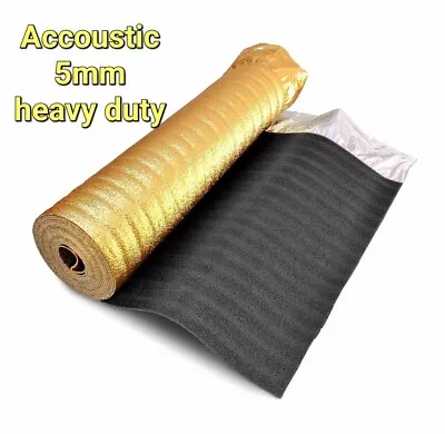 Heavy Duty Gold Laminate Acoustic Underlay 5mm  ANY LENGTH £5 PER M2 • £5