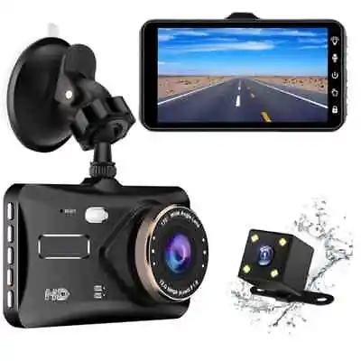 £39.99 • Buy Dashcam Pro DUAL REAR Car Camera 4  Screen Video + Audio 170° Wide Angle 1080p