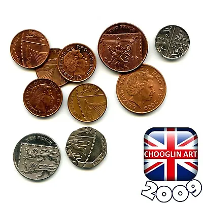 Set Of BRITISH 2009 ELIZABETH II Coins 15 Years Old! • £7.45