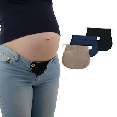 Maternity Pregnancy Waistband Belt ADJUSTABLE Elastic Waist Extender PantAGP_ • £6.31