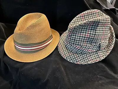 #52 #53 Two Men’s Vintage Fedora Hats LambsWool Hemp BARGIN 2 For 1 • $20