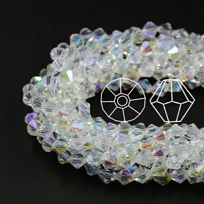 $5.24 • Buy Bicone Crystal Glass Bead Loose Crafts Beads Jewelry Making 2mm 3mm 4mm 5mm 6mm