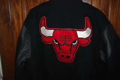 🚨🔥Vintage Black Chalk Line Wool Varsity XL Chicago Bulls NBA Hot Hoops Jacket • $99.99