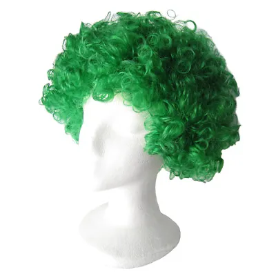 Economy Green Afro Wig ~ HALLOWEEN 60s 70s DISCO CLOWN COSTUME PARTY CURLY FRO • $5.95