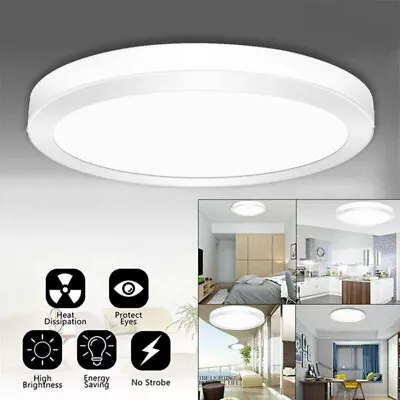 LED Ceiling Light Round Panel Down Lights Bathroom Kitchen Living Room Wall Lamp • £13.99