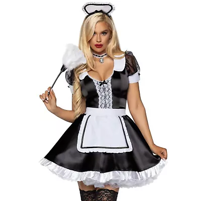 Womens Sexy Classic French Maid Halloween Costume • $30.25