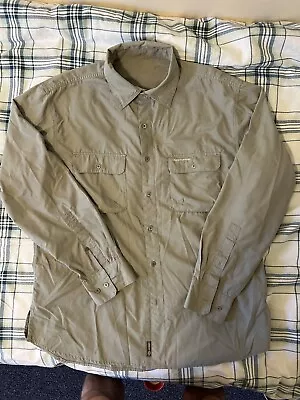 Craghoppers Solar Dry Long Sleeve Walking Shirt Khaki - Size Large • £16.99