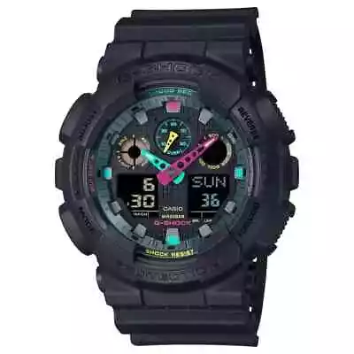 Casio G-Shock Fluorescent Accents Ana Digi World Time Watch GA-100MF-1A • $109.80