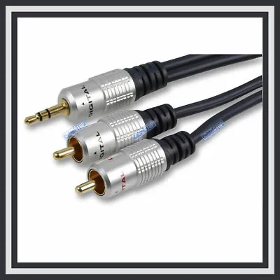 £4.85 • Buy PURE OFC SHIELDED 3.5mm AUX JACK To 2 X RCA Twin Phono Audio Cable 24K GOLD
