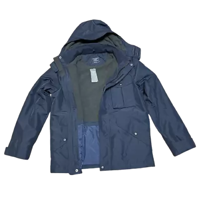 Abercrombie&fitch Mountain Jacket Size S Dark Blue Field Jacket Removable Hood • $99