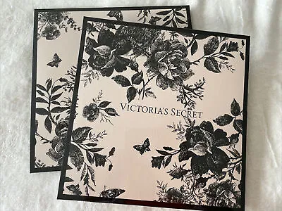 VICTORIA'S SECRET PINK BLACK FLORAL 10x10 PAPER Gift Box Organizer Holiday Ne🦋 • $9.95