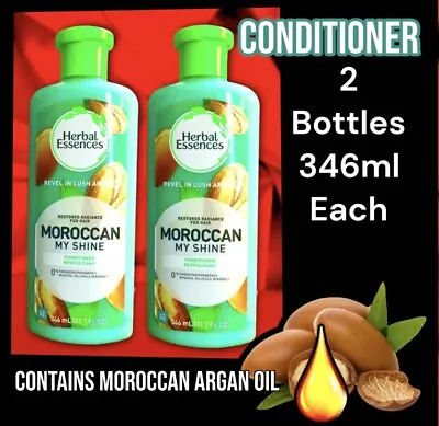 2 PACK Herbal Essences MOROCCAN MY SHINE Argan Oil Conditioner (346ml Each) • $19.99