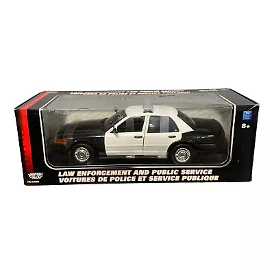 MotorMax 1:18 Black / White Ford Crown Victoria Police Interceptor W/ Light Bar • $84.95