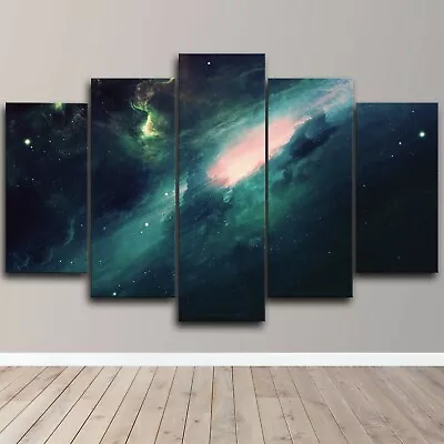 Milky Way Galaxy Space Celestial Bodies 5 Piece Canvas Wall Art Print Home Decor • $33.24