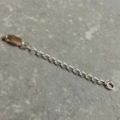 925 Sterling Silver Extender Extension Chain 2  Lobster Clasp Necklace Bracelet • £4.45