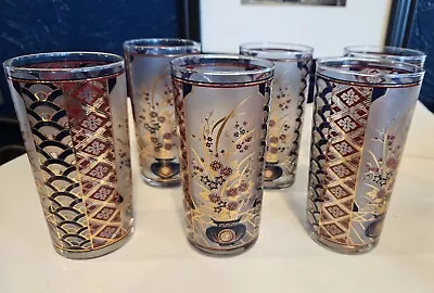 Vintage Culver Imari Highball Glasses W/22k Gold-set Of 6 • $36