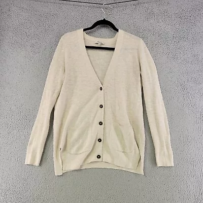 Madewell Sweater Womens S Small Ivory Cardigan Button Up V Neck Pockets Boho • $23.95