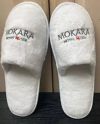 Mokara Hotel & Spa Splippers One Size Adult - White/embroidered Logo New Sealed • $9.99