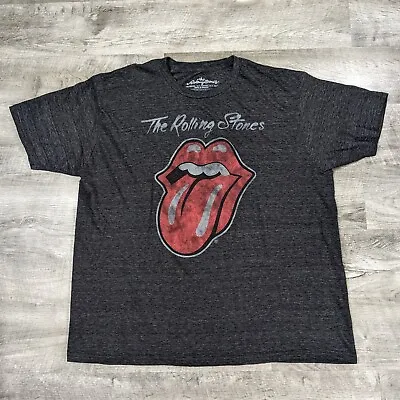 Rolling Stones Tshirt Men's 2XL Charcoal Gray Mick Jagger Rock Band Biker Grunge • $9.95