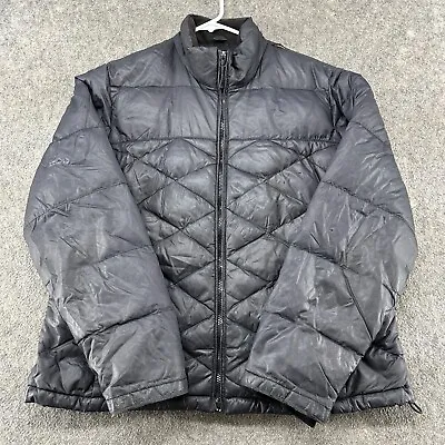 Eddie Bauer Jacket Womens XL Black Quilted Puffer Goose Down Insulated Outdoors • $11.24