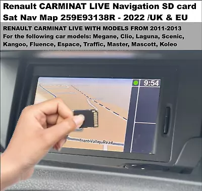 £24.99 • Buy Renault CARMINAT LIVE Navigation SD Card Sat Nav Map 259E93138R  2022 UK, EUROPE