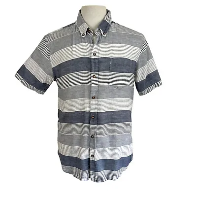 Vanishing Elephant Size L 100% Textured Cotton Shirt With Button Down Collar • $20