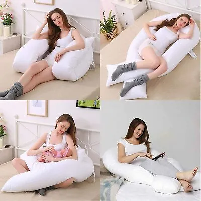V/U Pillow Comfort Full Body Study Bed Sleep Maternity Pregnancy Support Cushion • £9.99