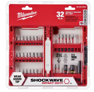 Milwaukee 48-32-4004 SHOCKWAVE Impact Driver Bit Set Of 32 Pieces • $16.90