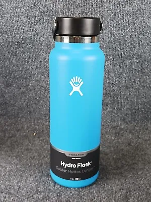 Hydro Flask Hydration Wide Mouth 40 Oz Pacific Blue With Handle • $34.95