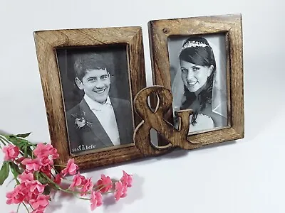 Sass&Belle Wooden Shabby Chic Rustic Double Photo/Picture Frame • £8.99