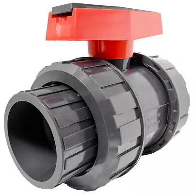 Sch 80 PVC 2.5 Inch True Union Ball Valve Socket Connect • $59.99