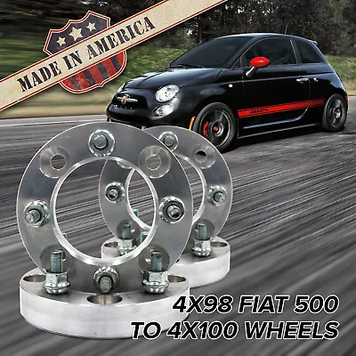 X4 USA | 4x98 To 4x100 (Fits 4 Lug Fiat 500) | Wheel Adapters / 1.25  Spacers • $179.99