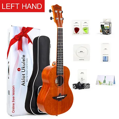 $78 • Buy Aklot Concert Ukulele Left Hand Solid Mahogany Ukelele Hawaii Guitar 23 Inch
