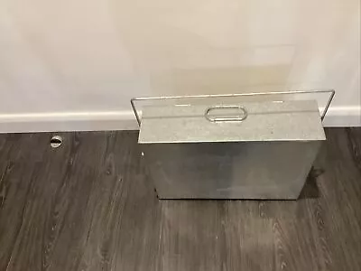 Hot Ash Box Carrier Lid Fireplace Bucket Tidy Bin Metal Container Transporter • £10