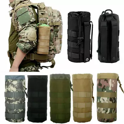 Molle Tactical Water Bottle Bag Pouch Kettle Holder Carrier Camping Hiking Bag • $7.99