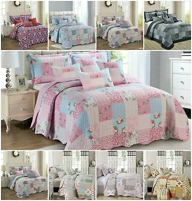 £29.99 • Buy 3 PCS Patchwork Bedspread Quilted Bed Throw Single Double King Size Bedding Set