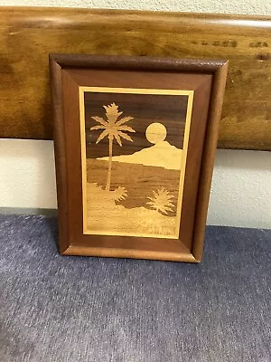 Vintage Marquetry Wood Inlay Hawaii Island Picture SIGNED • $109