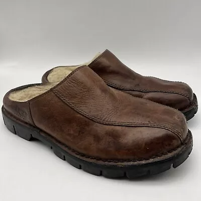 UGG Midtown Clogs Mens 11 Brown Leather Shearling Lined Shoes SN 5482 Lug Sole • $24.99