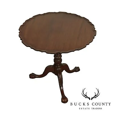 Chippendale Style Vintage Custom Mahogany Tilt Top Pie Crust Table • $965