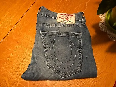 True Religion Straight Fit Medium Wash Jeans 36 X 34 Very Nice! • $49.89