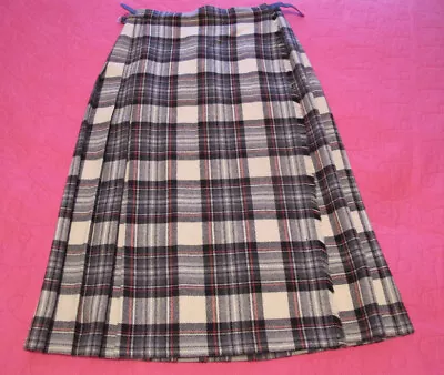 Tartan Kilt Clan Laird Vintage Wool Plaid Wrap Skirt-REDUCED~SZ 10~EUC~FREE H • $44